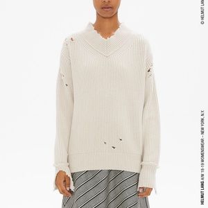 HELMUT LANG WOMENS WOOL SWEATER IVORY SZ S NWT